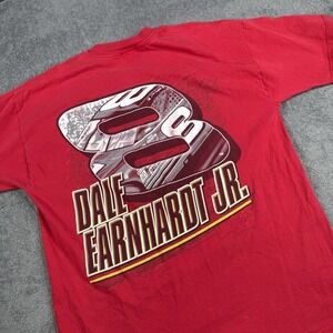 DALE EARNHARDT JR #8 double sided shirt men's Large Red Vintage